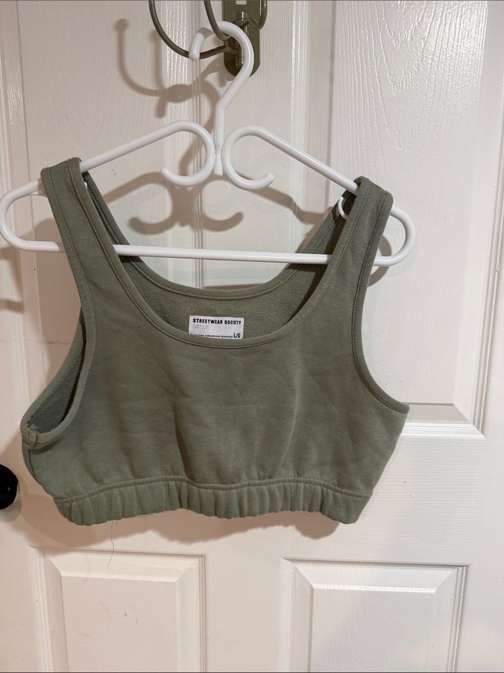 Streetwear Society Olive Cropped Ribbed Tank